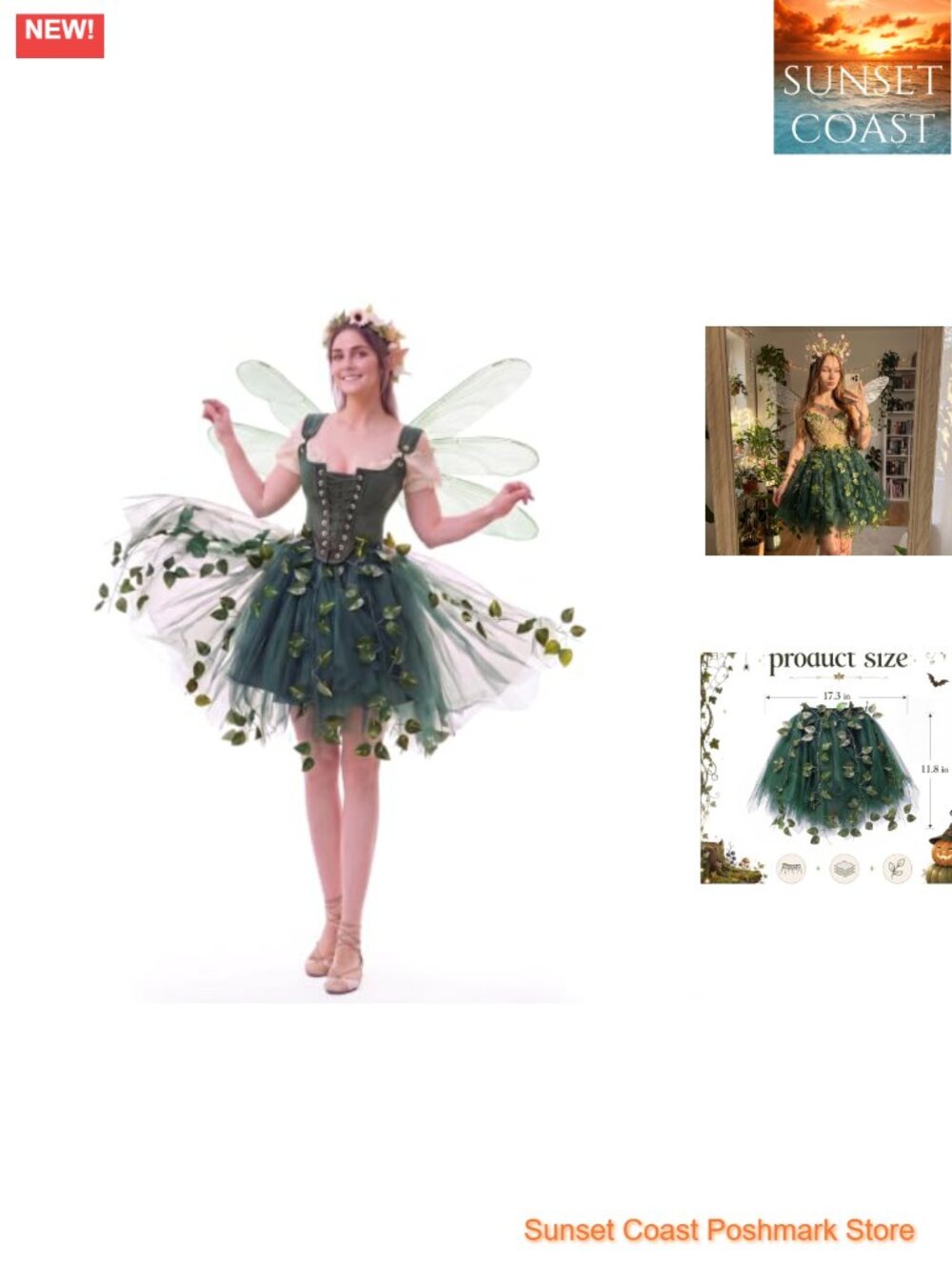 Fairy Costume Dress Mesh Layered Skirt Renaissance Cosplay Halloween